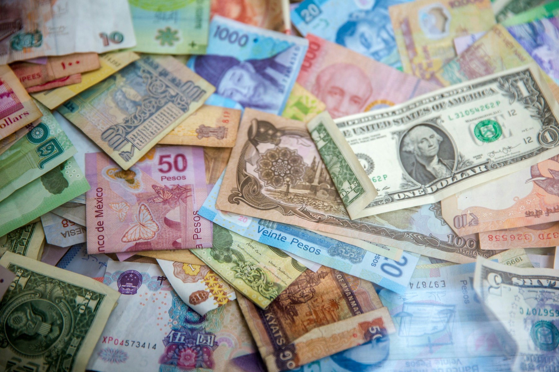 Global currencies used in foreign exchange